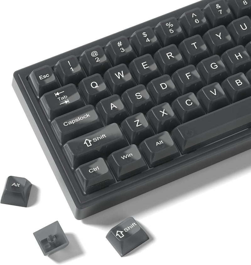Womier Keyboard Keycaps Jelly, Black Keycaps Clear 60 65 75 100 Percent, Transparent Cute Custom Key Cap Set for Cherry MX, Kailh, Outemu, Gateron Mechanical Keyboards(MDA Profile) - Image 1
